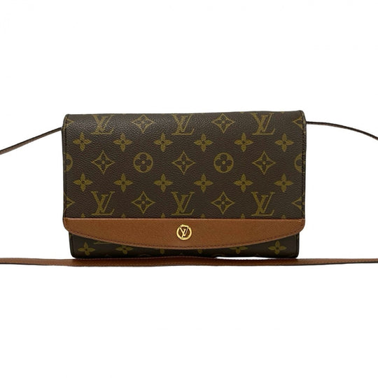 LOUIS VUITTON Shoulder Bag leather Brown Monogram