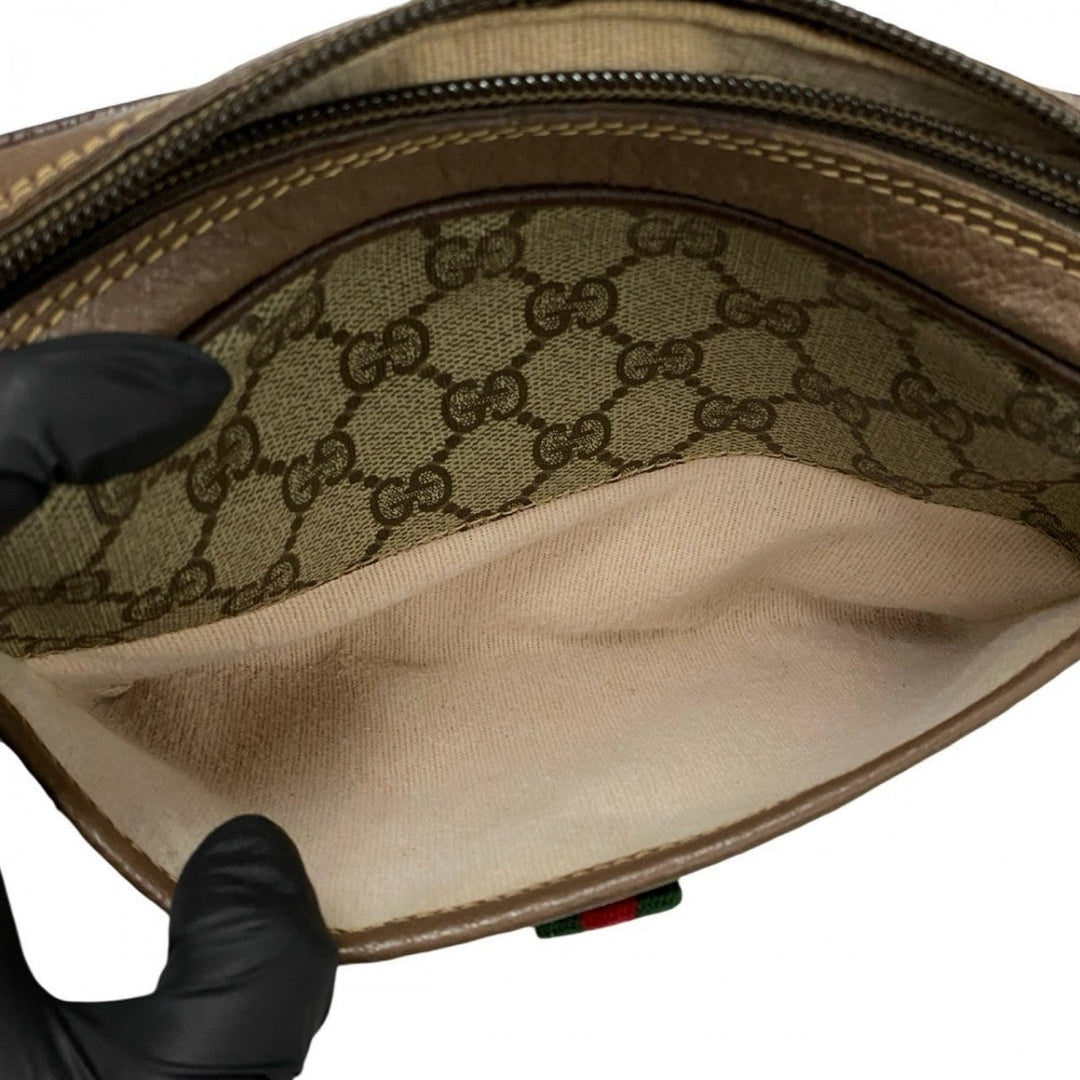 GUCCI Shoulder Bag leather Brown Sherry line