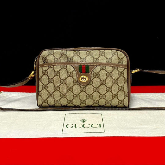 GUCCI Shoulder Bag leather Brown Sherry line