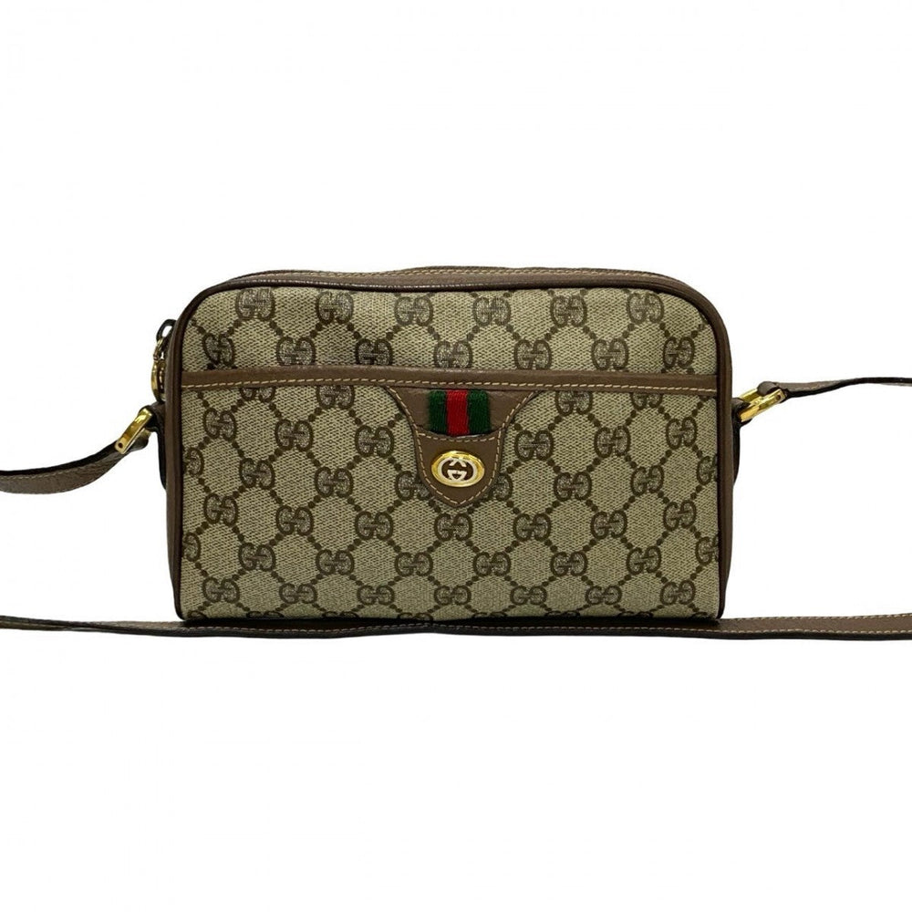 GUCCI Shoulder Bag leather Brown Sherry line