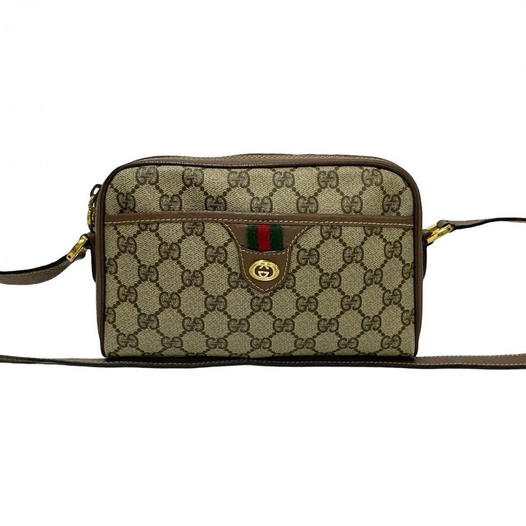 GUCCI Shoulder Bag leather Brown Sherry line