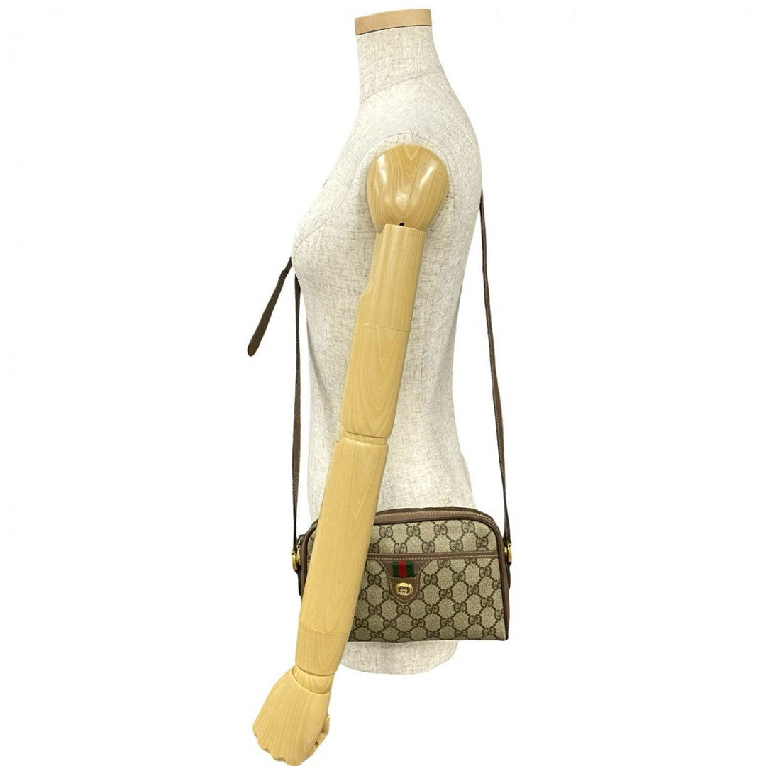 GUCCI Shoulder Bag leather Brown Sherry line