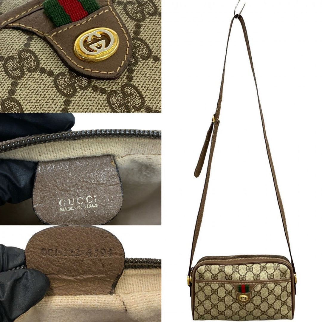 GUCCI Shoulder Bag leather Brown Sherry line