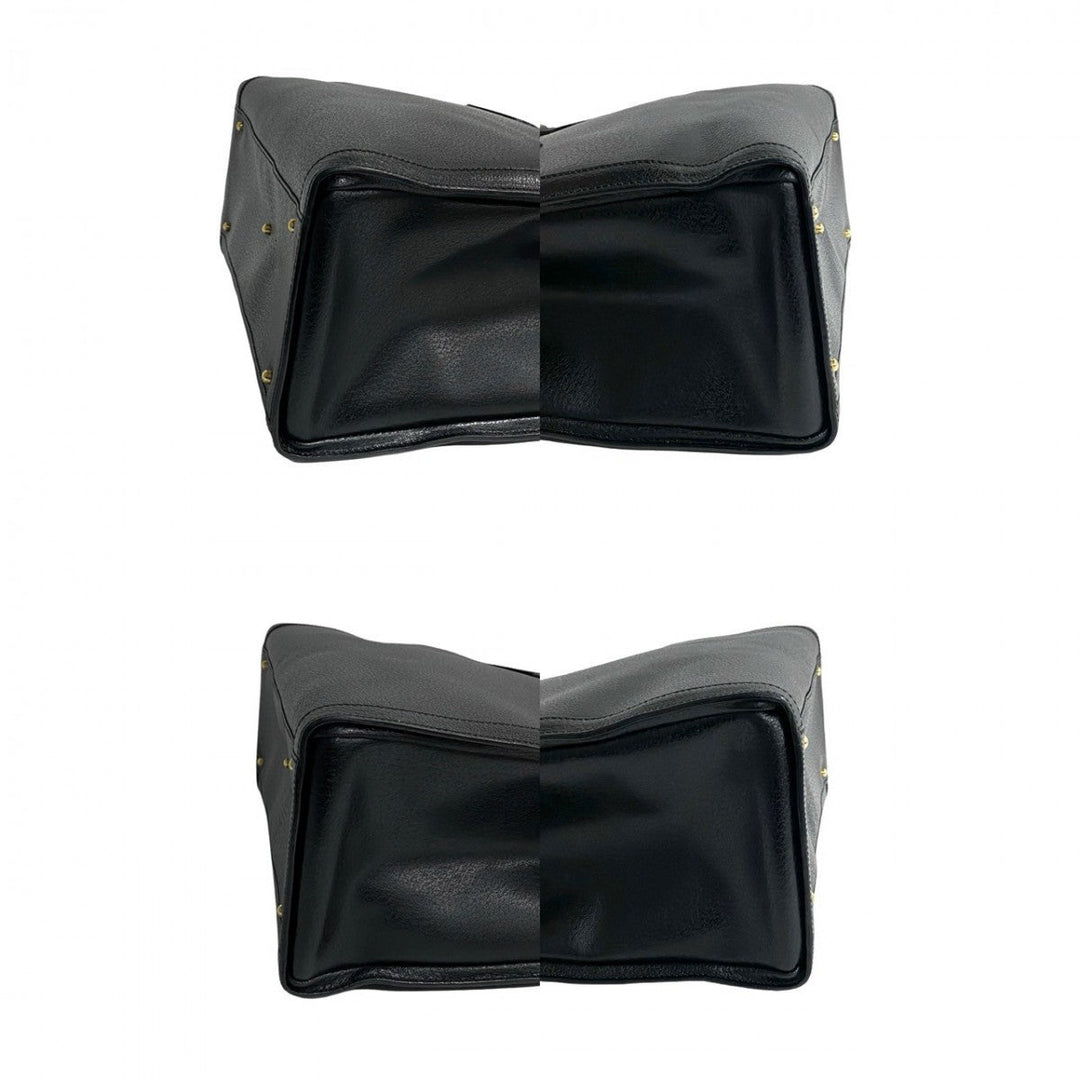 GUCCI Handbag leather black Bamboo Old Gucci