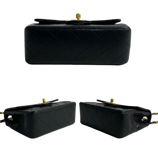 CHANEL Shoulder Bag lambskin black Matrasse