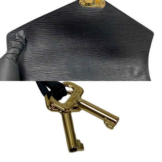 LOUIS VUITTON Shoulder Bag Epi Leather black Epi Monceau