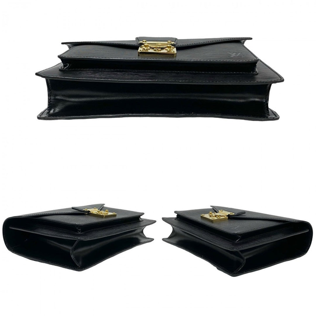 LOUIS VUITTON Shoulder Bag Epi Leather black Epi Monceau