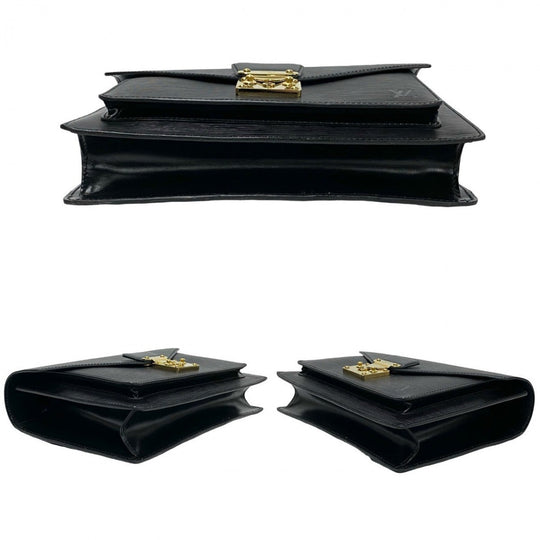 LOUIS VUITTON Shoulder Bag Epi Leather black Epi Monceau