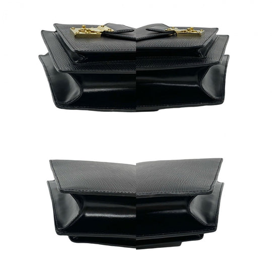 LOUIS VUITTON Shoulder Bag Epi Leather black Epi Monceau