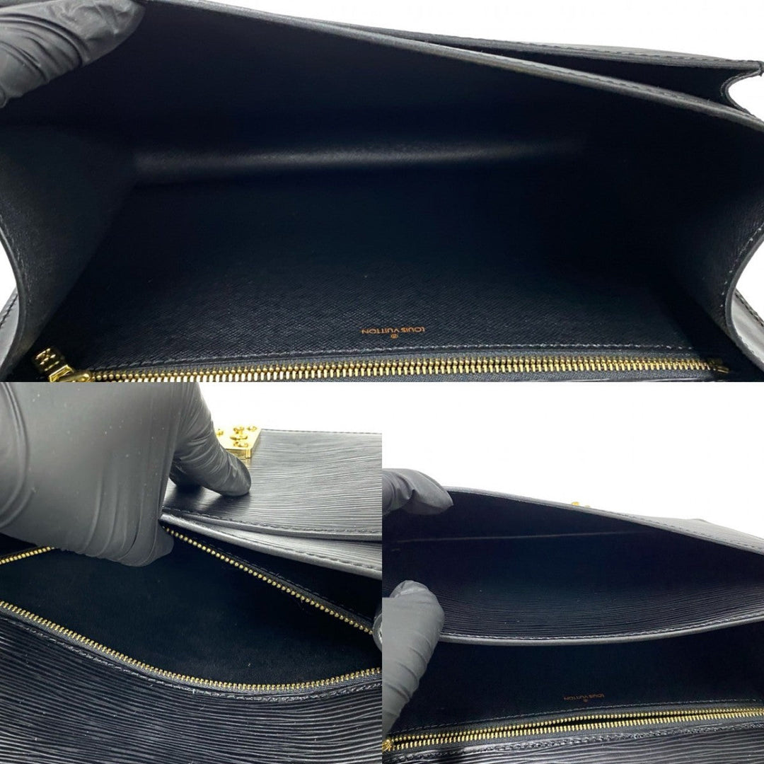 LOUIS VUITTON Shoulder Bag Epi Leather black Epi Monceau