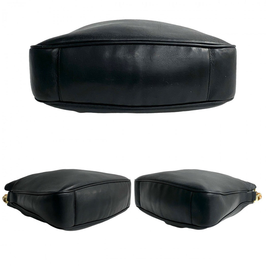 GUCCI Shoulder Bag leather black Bamboo Old Gucci