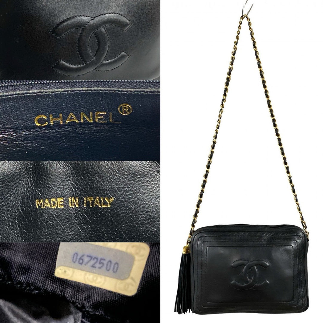 CHANEL Shoulder Bag lambskin black