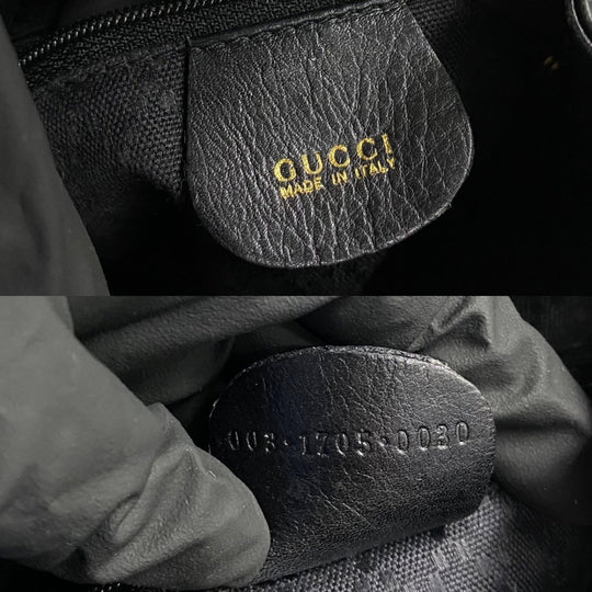 GUCCI Backpack leather black Bamboo