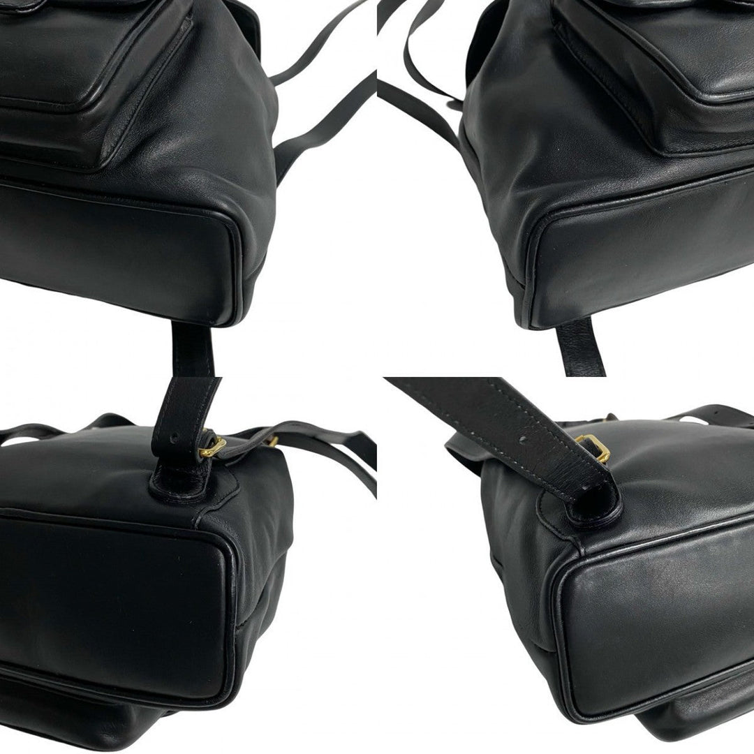 GUCCI Backpack leather black Bamboo