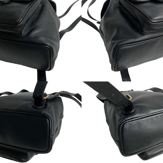 GUCCI Backpack leather black Bamboo