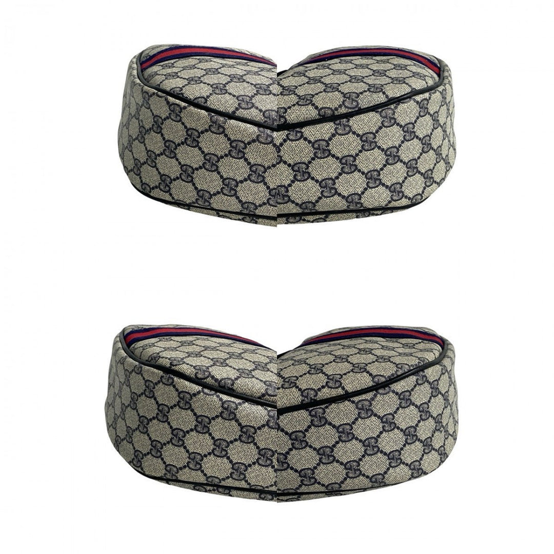 GUCCI Shoulder Bag leather Navy Sherry line