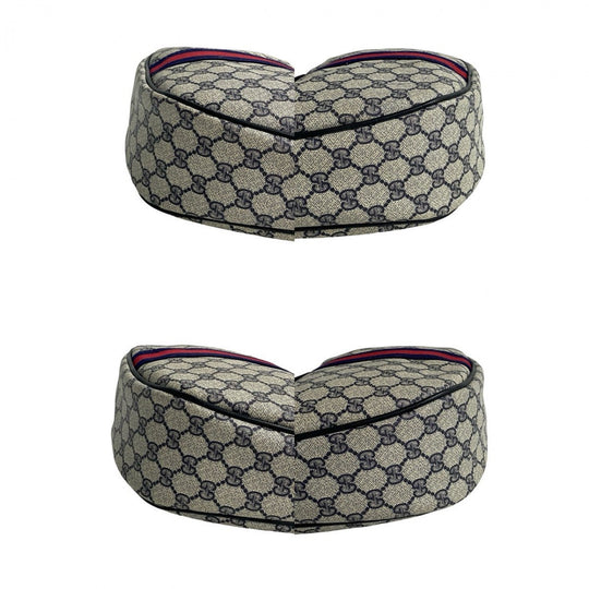 GUCCI Shoulder Bag leather Navy Sherry line