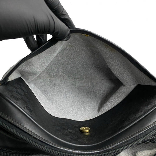 GUCCI Shoulder Bag leather black Sherry line Old Gucci