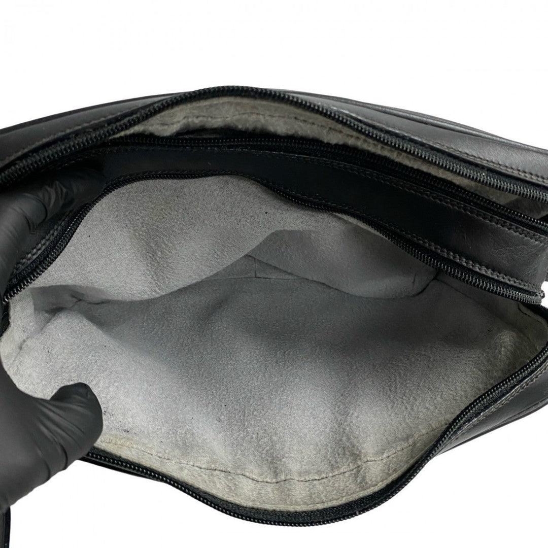 GUCCI Shoulder Bag leather black Sherry line Old Gucci