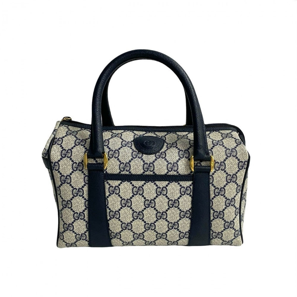 GUCCI Handbag leather Navy Old Gucci