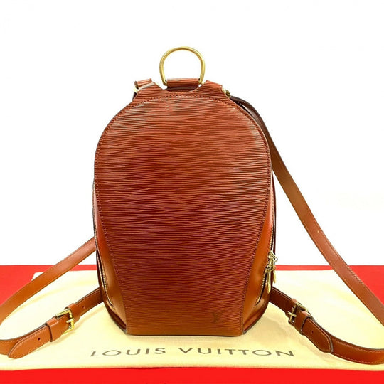 LOUIS VUITTON Backpack Epi Leather Brown Epi Mabillon