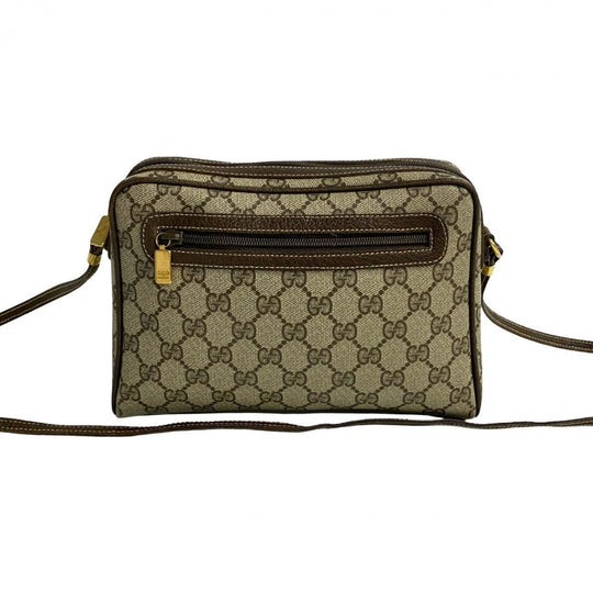 GUCCI Shoulder Bag leather Brown Old Gucci