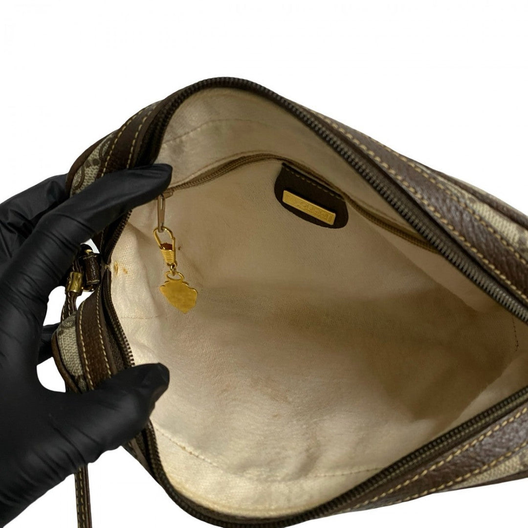 GUCCI Shoulder Bag leather Brown Old Gucci