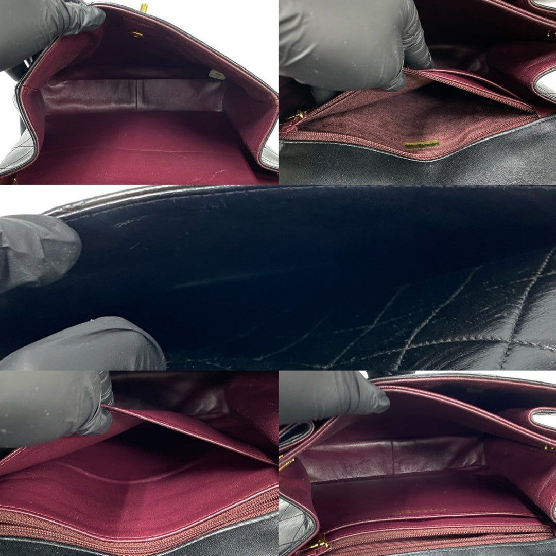 CHANEL Shoulder Bag lambskin black Matrasse