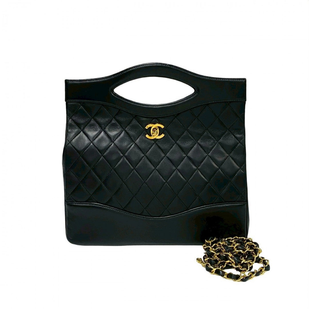 CHANEL Shoulder Bag leather black