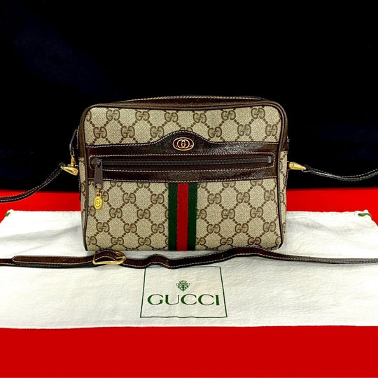 GUCCI Shoulder Bag leather Brown Sherry line