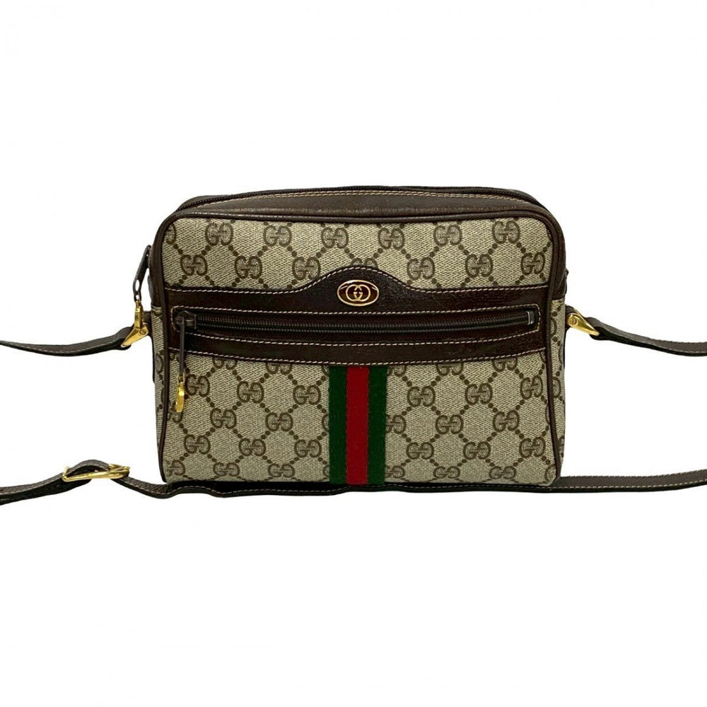 GUCCI Shoulder Bag leather Brown Sherry line