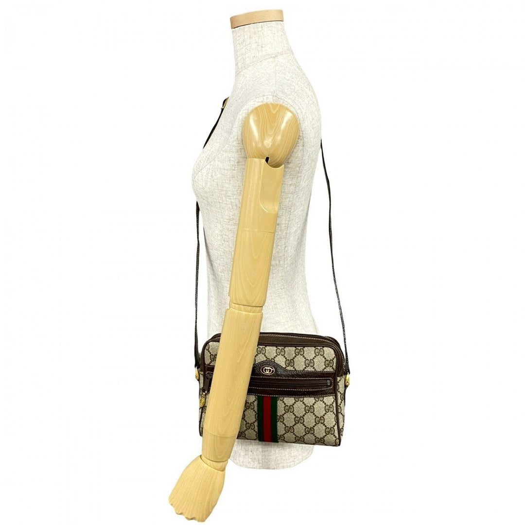 GUCCI Shoulder Bag leather Brown Sherry line