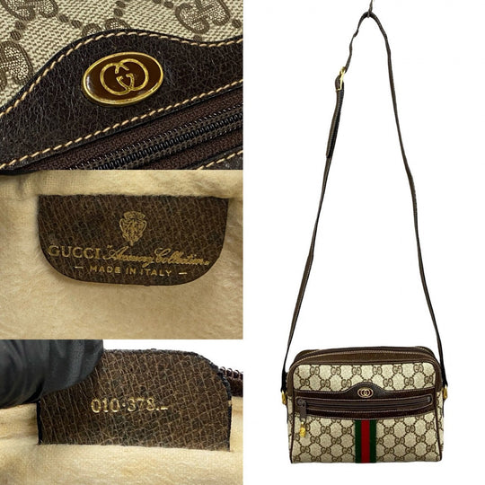 GUCCI Shoulder Bag leather Brown Sherry line