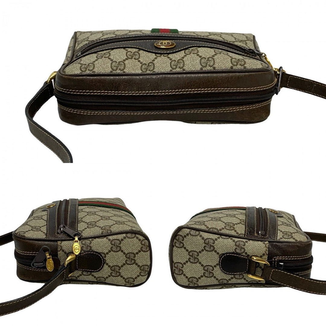 GUCCI Shoulder Bag leather Brown Sherry line