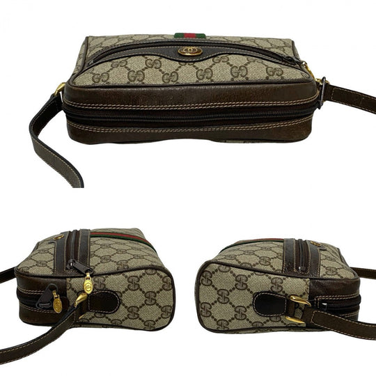 GUCCI Shoulder Bag leather Brown Sherry line