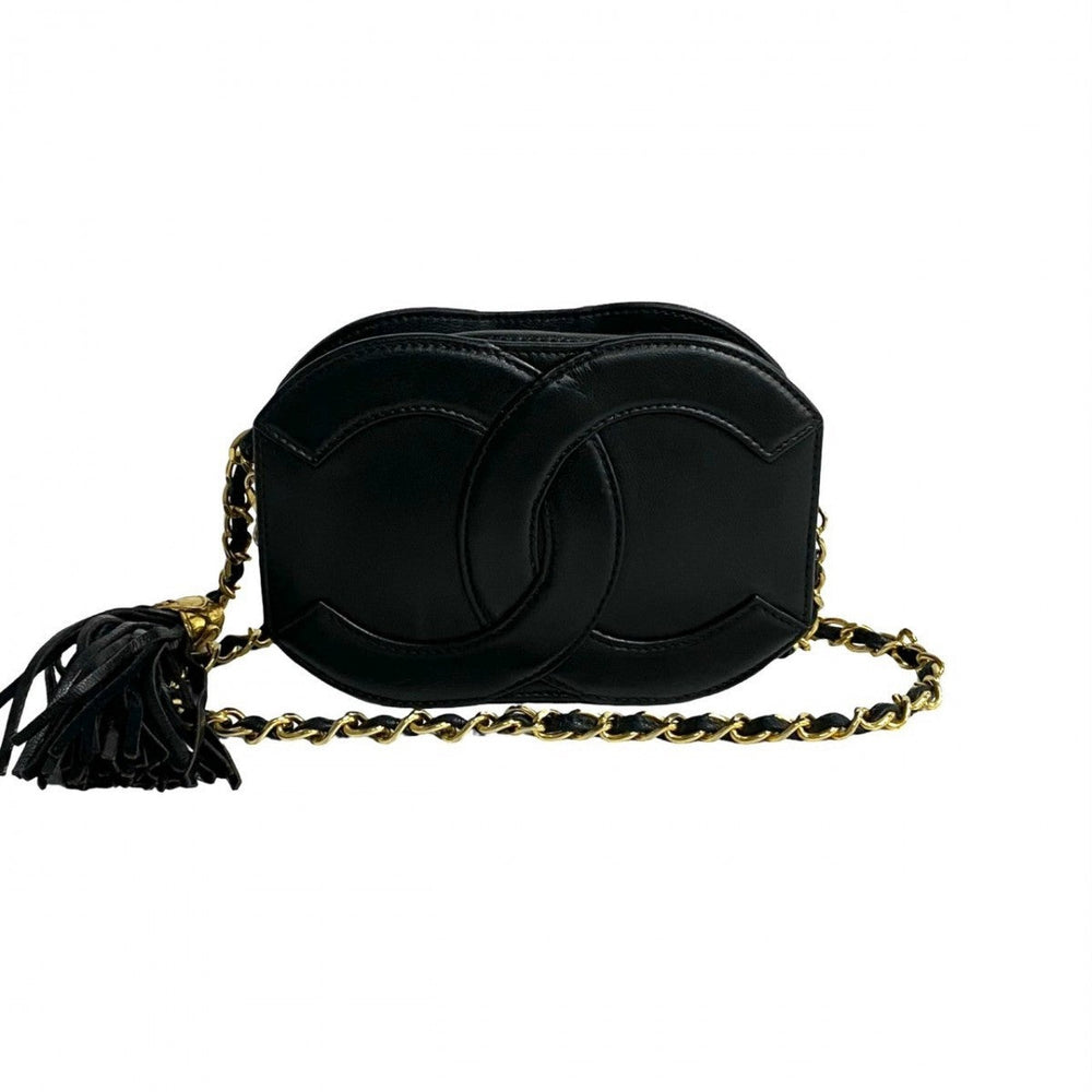 CHANEL Shoulder Bag leather black