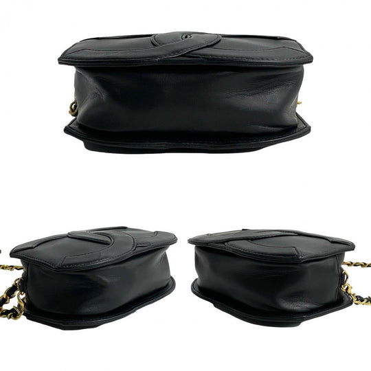 CHANEL Shoulder Bag leather black