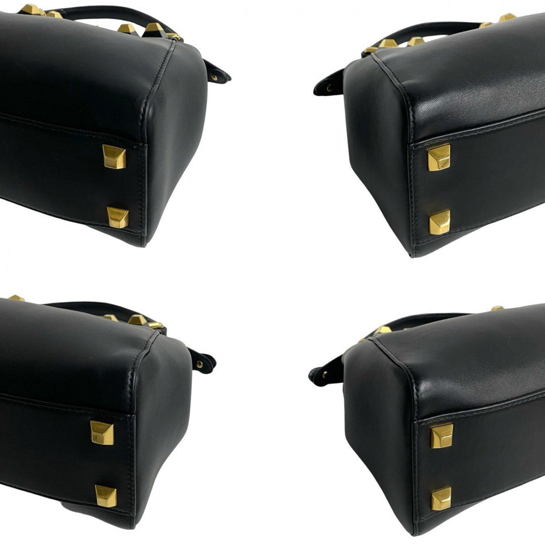 FENDI Shoulder Bag leather black Peekaboo Mini Studs
