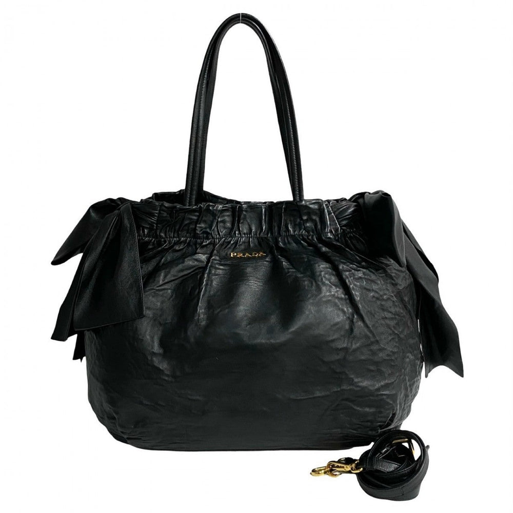 PRADA Shoulder Bag leather black