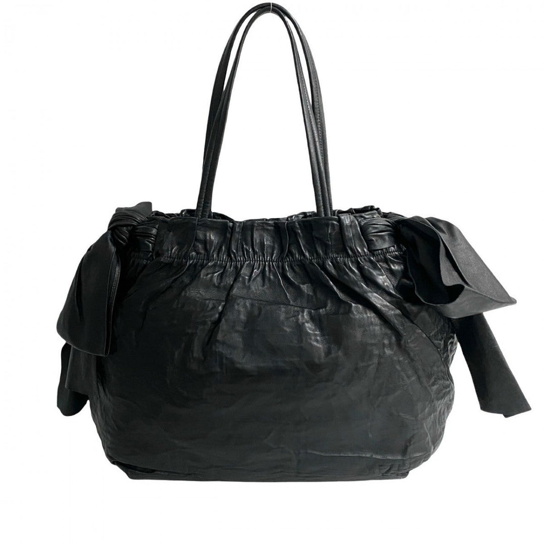 PRADA Shoulder Bag leather black