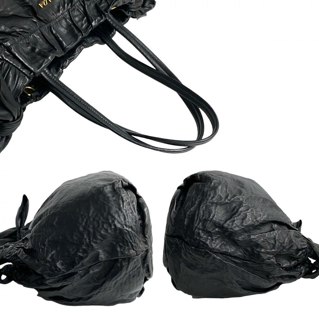 PRADA Shoulder Bag leather black