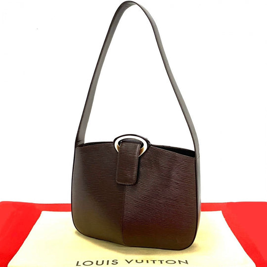 LOUIS VUITTON Shoulder Bag Epi Leather Brown Epi Lebri