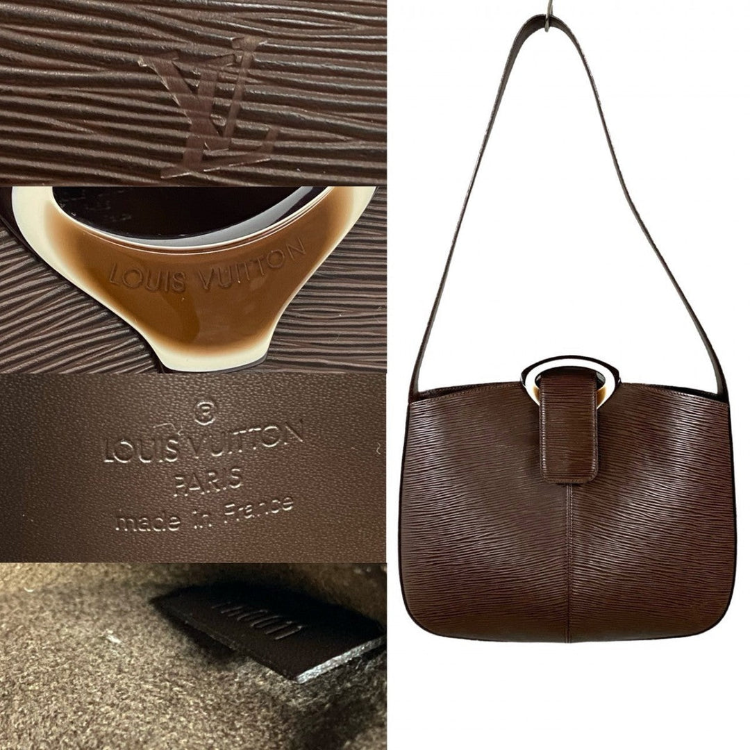 LOUIS VUITTON Shoulder Bag Epi Leather Brown Epi Lebri