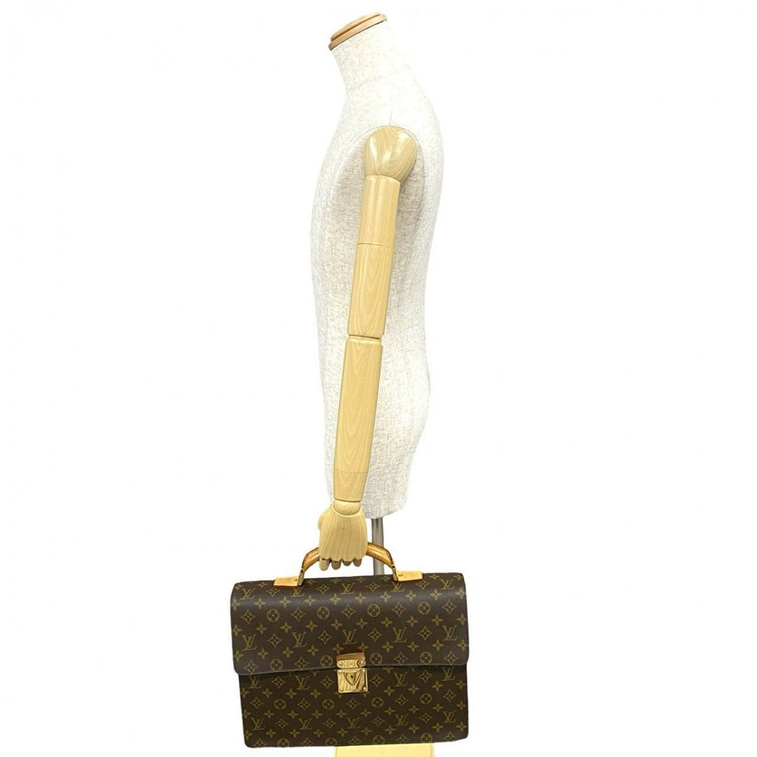 LOUIS VUITTON Business bag leather Brown Monogram Laguito
