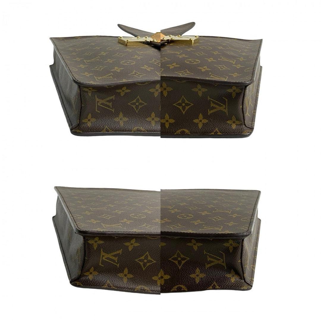 LOUIS VUITTON Business bag leather Brown Monogram Laguito