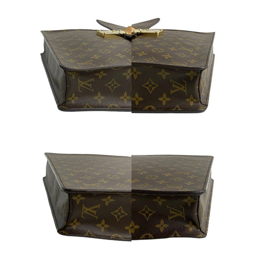 LOUIS VUITTON Business bag leather Brown Monogram Laguito