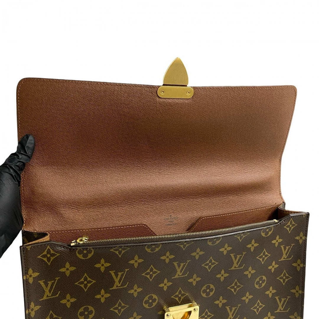 LOUIS VUITTON Business bag leather Brown Monogram Laguito