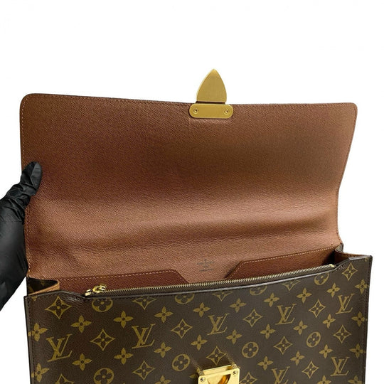 LOUIS VUITTON Business bag leather Brown Monogram Laguito
