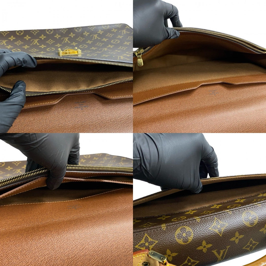 LOUIS VUITTON Business bag leather Brown Monogram Laguito
