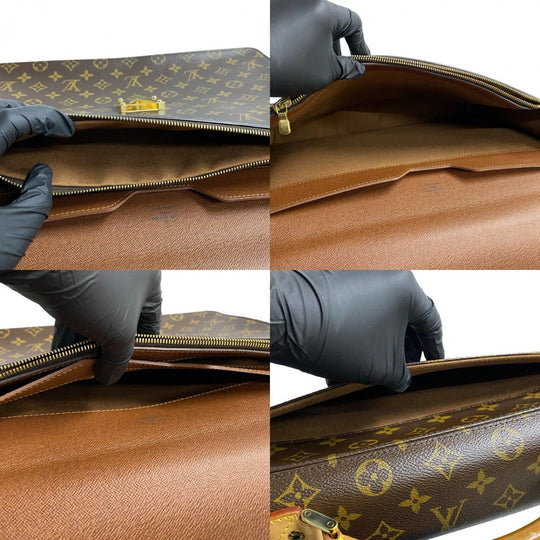 LOUIS VUITTON Business bag leather Brown Monogram Laguito